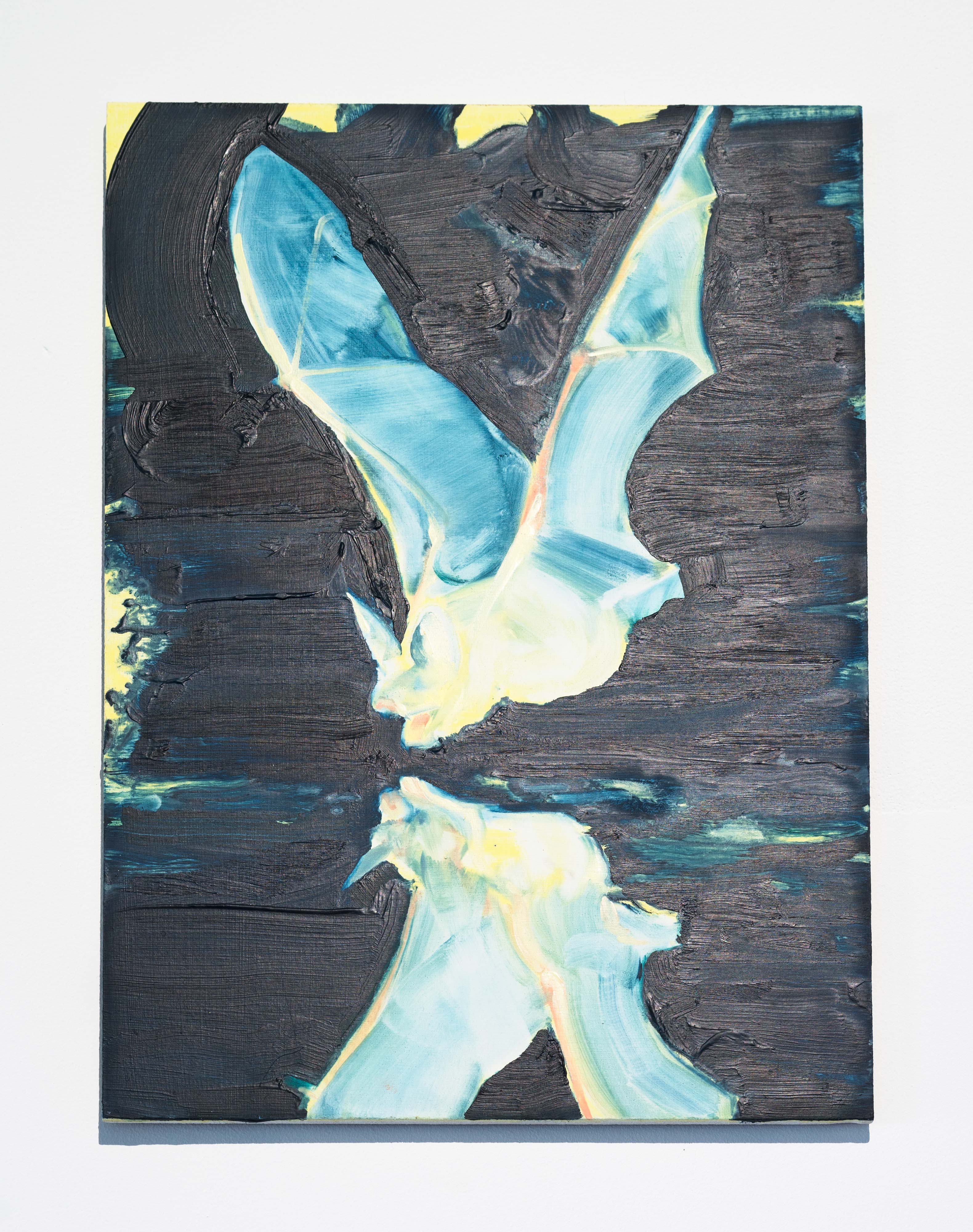 Laura Findlay<br>Reflected Night Bat (Bird)<br>2015<br>Oil on Panel<br>16 x 12 in (40.6 x 30.5 cm)