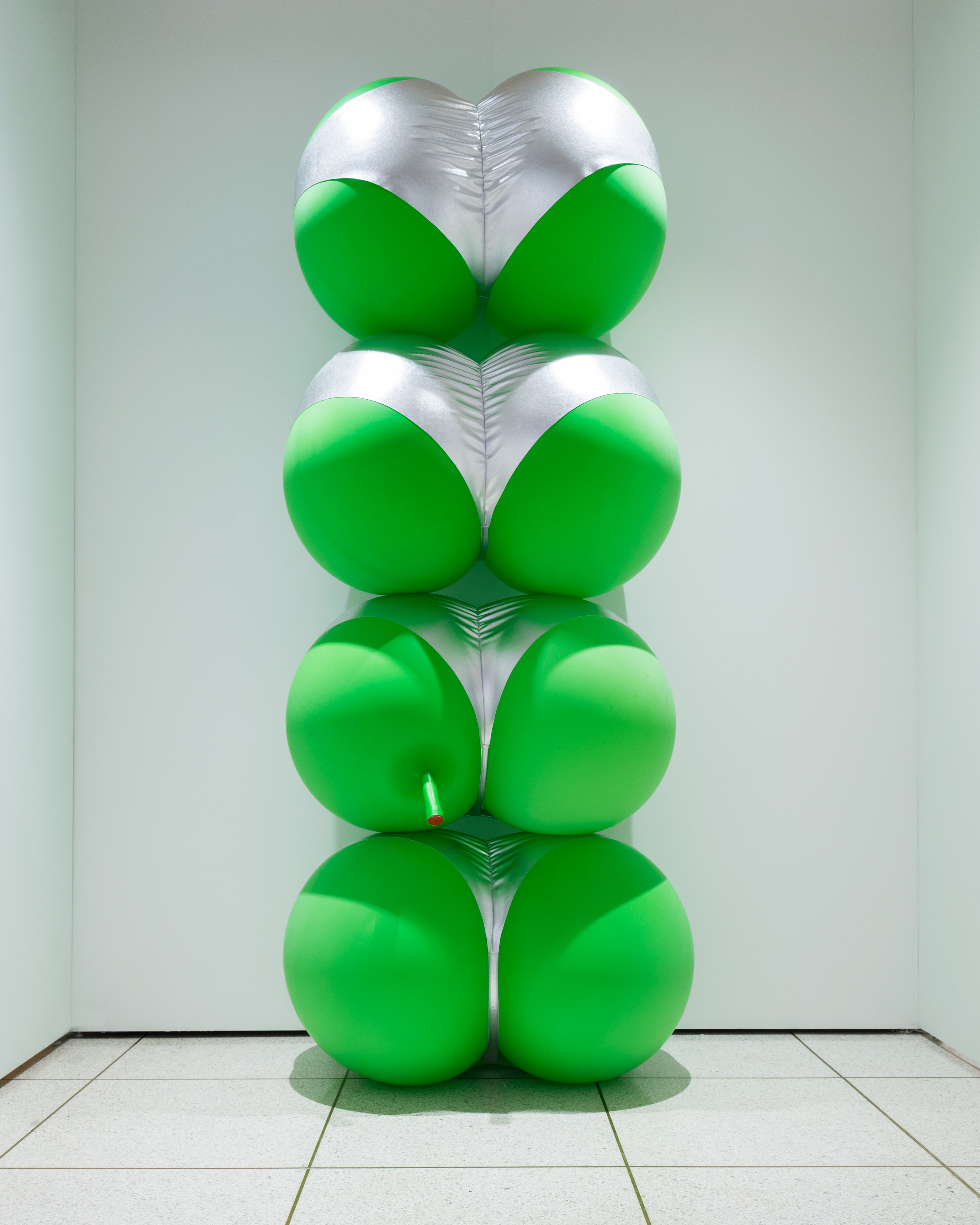 Nancy Davidson<br>Stacked<br>2016<br>latex, fabric, rope, plastic<br>96 x 48 x 36 in (248.92 x 129.92 x 91.44 cm)