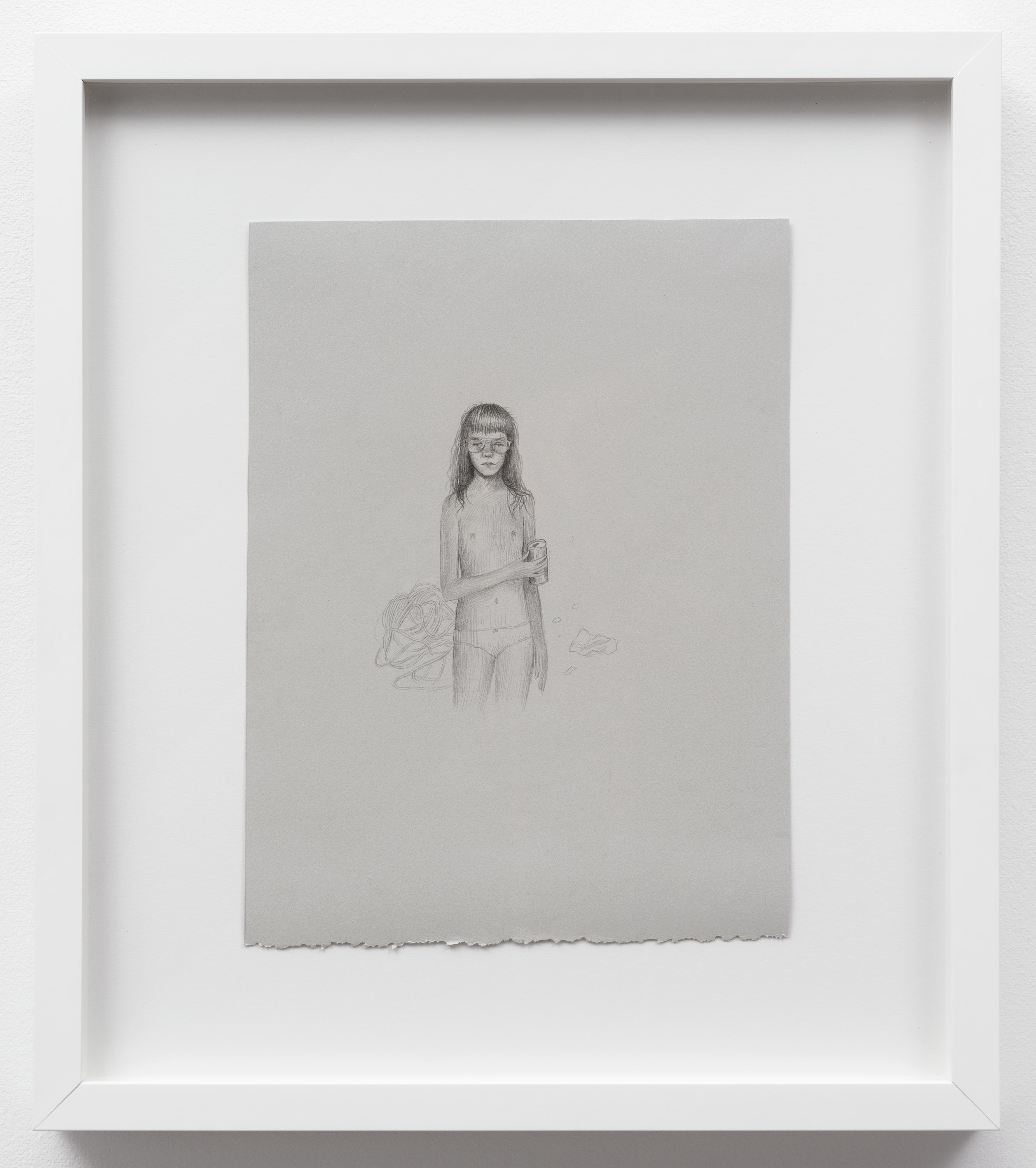 Brandi Twilley<br>Self-Portrait<br>2014<br>Graphite on gray paper<br>9 x 11.5 in (23 x 29 cm)