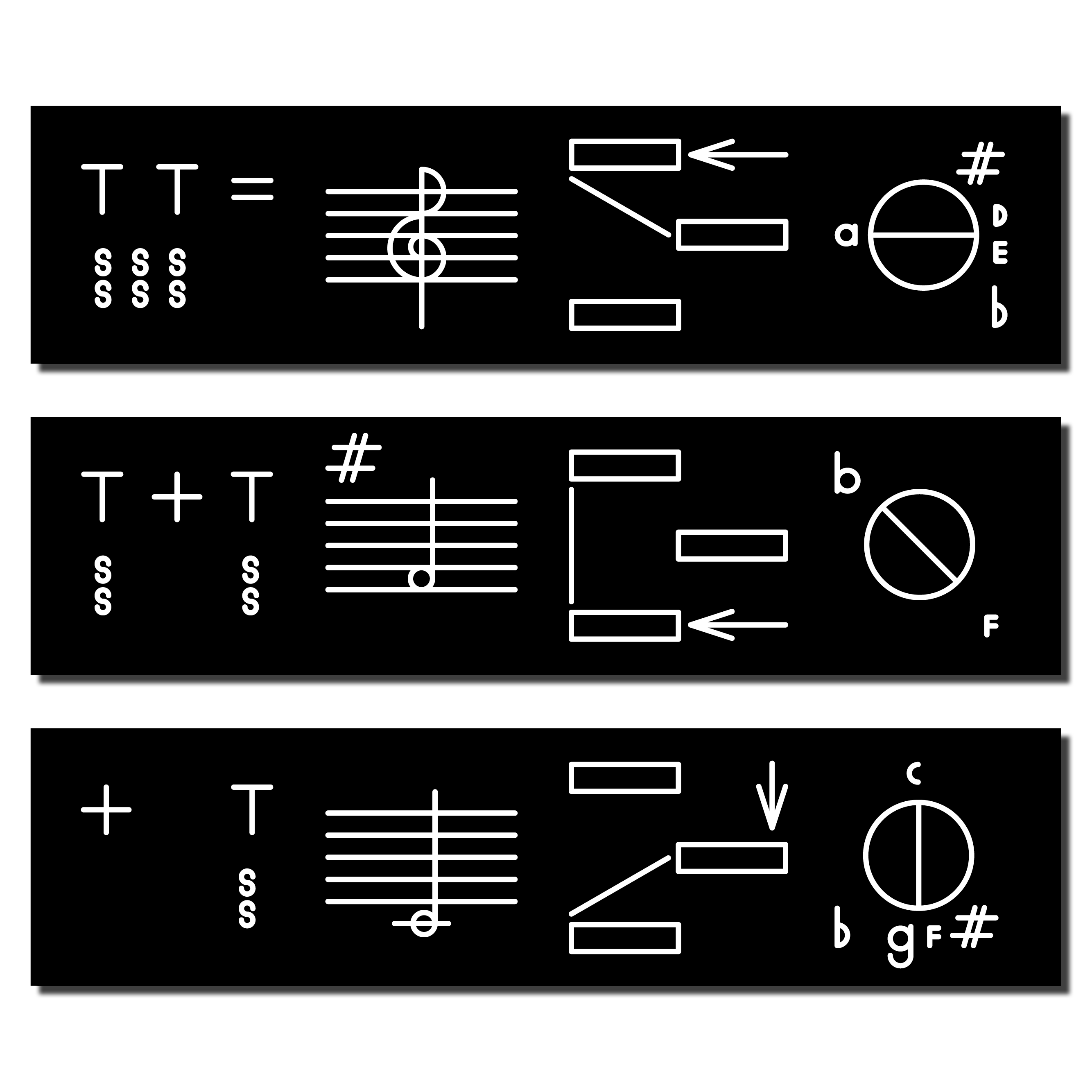 Dante Carlos, *Satanic Harmony*, 2015. Engraved plastic, 2 x 8 inches (5 x 20.32 cm)