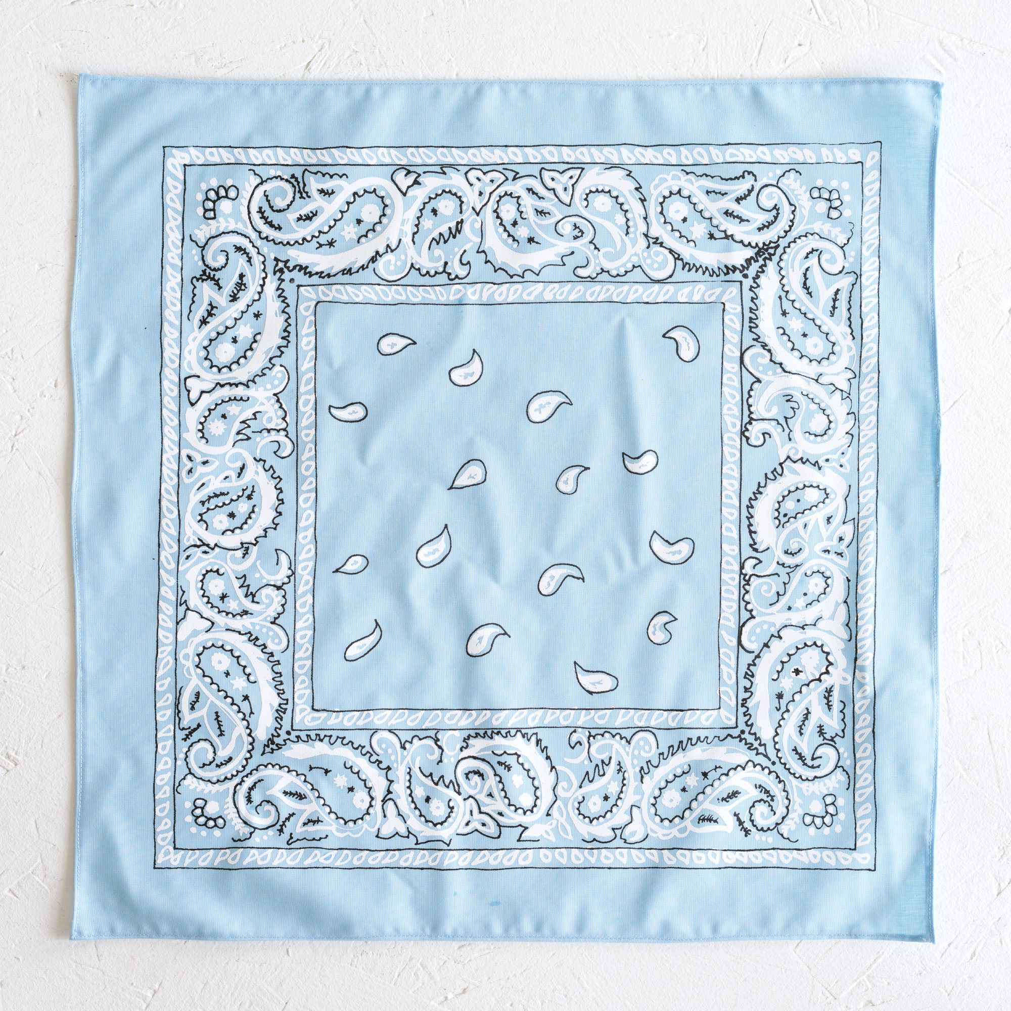 Nancy Davidson, *Hanky Code* (Light Blue), 2016, Two color silkscreen on hand cut & sewn cotton, 17 x 17 inches (43.18 x 43.18 cm)